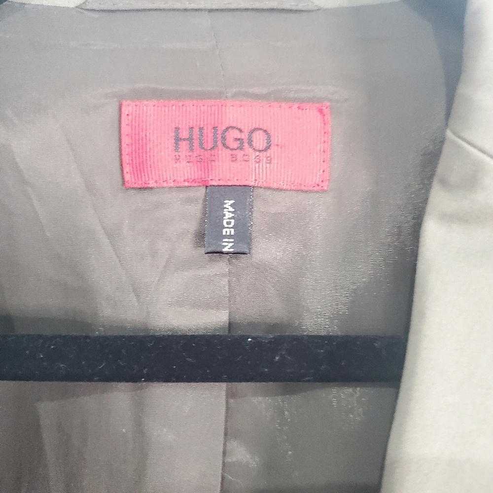 Hugo Boss Green/khaki single button closure 2 pocket Cotton Blazer size 4 - Picture 4 of 9